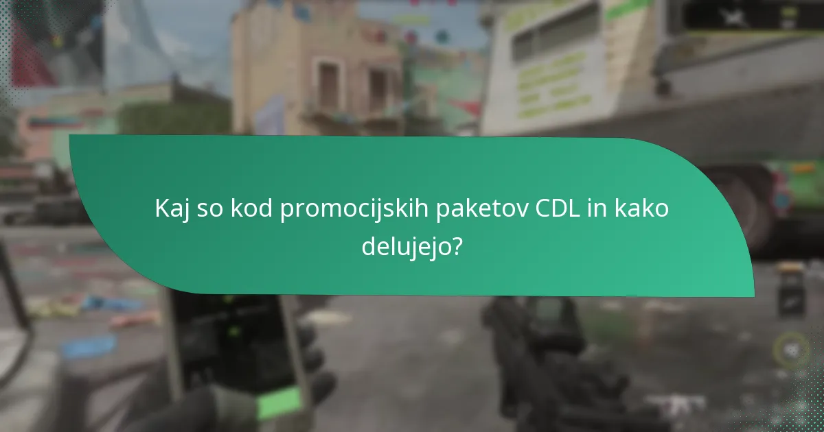 Katere paketne ponudbe so na voljo za izdelke CDL?