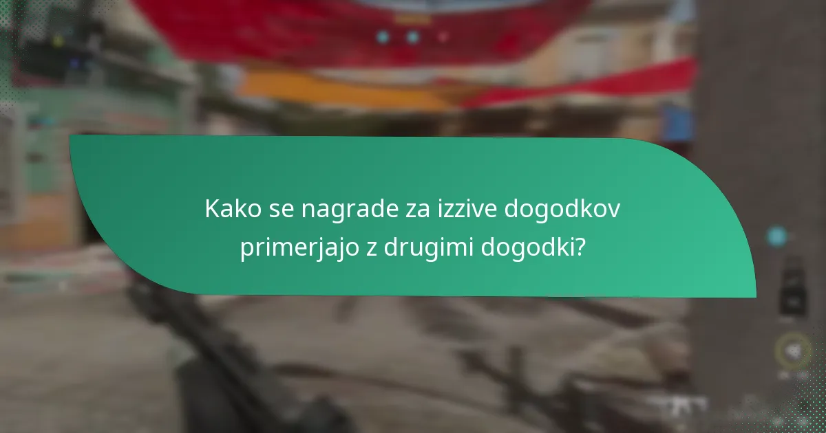 Kako se nagrade za izzive dogodkov primerjajo z drugimi dogodki?