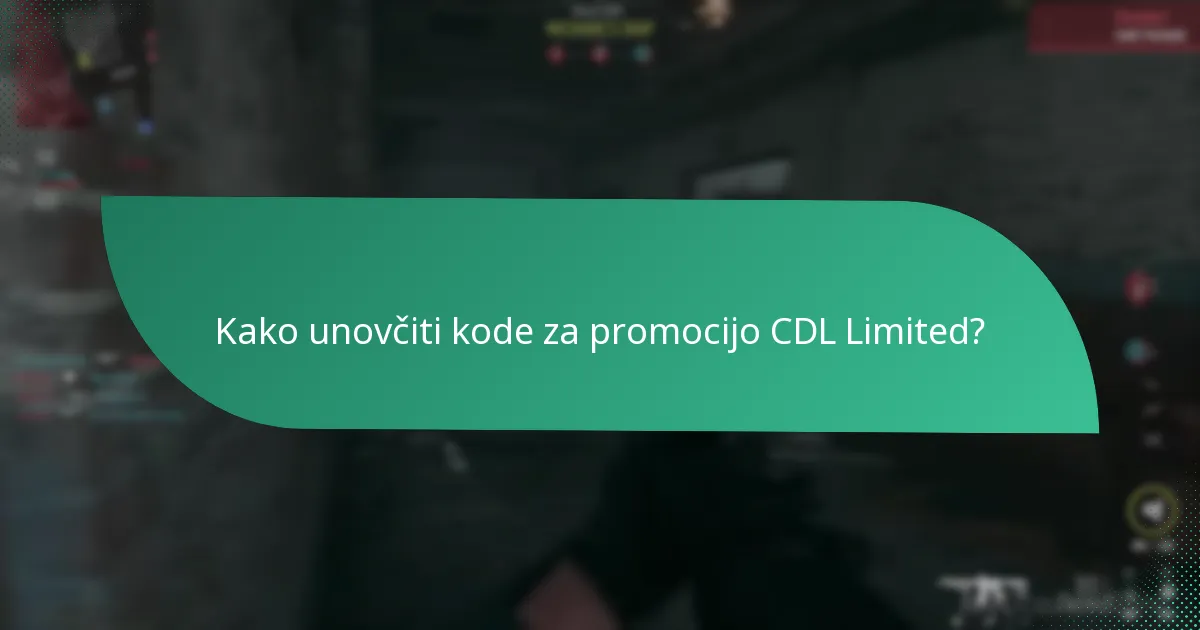 Kateri so datumi poteka kod za promocijo CDL Limited?